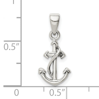 Sterling Silver Polished Anchor Pendant