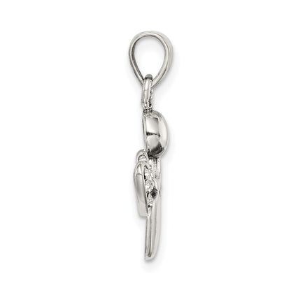 Sterling Silver Antiqued & Cz Angel Charm