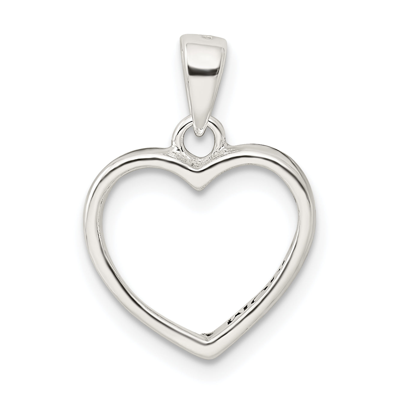 Sterling Silver Enamel Love You Mom Heart Pendant