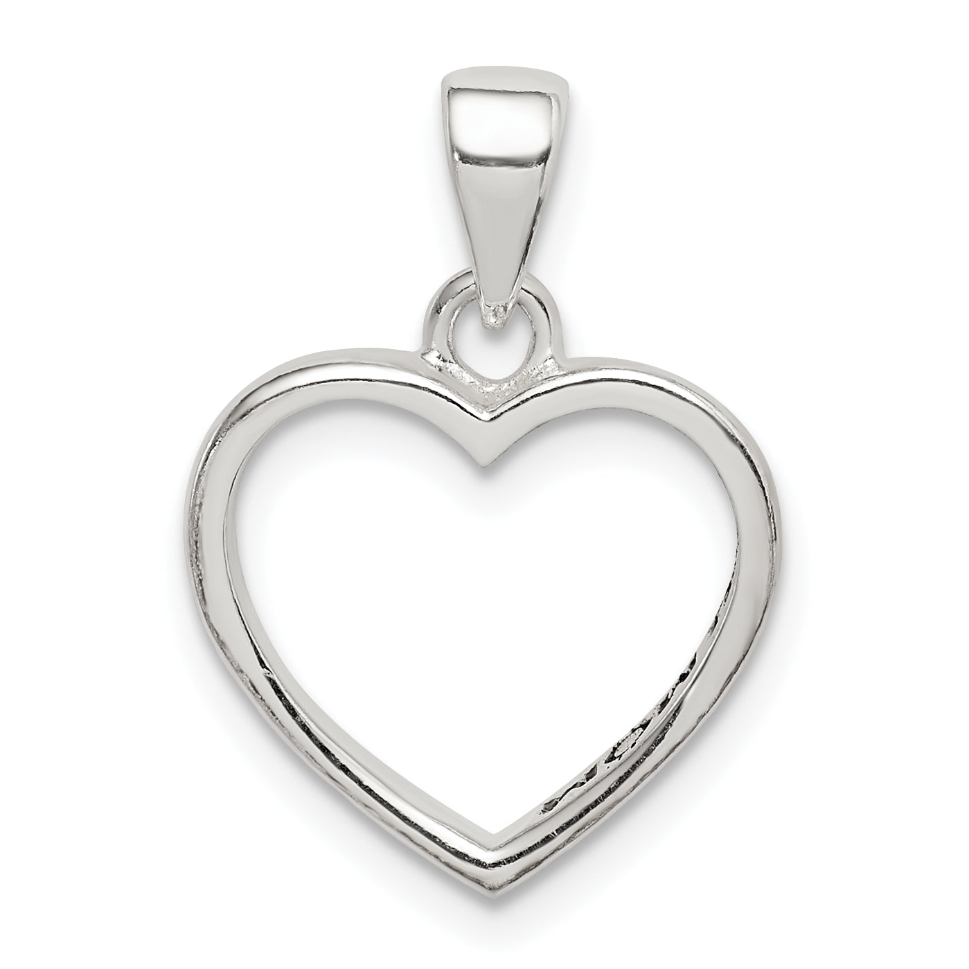 Sterling Silver Enamel Love You Mom Heart Pendant