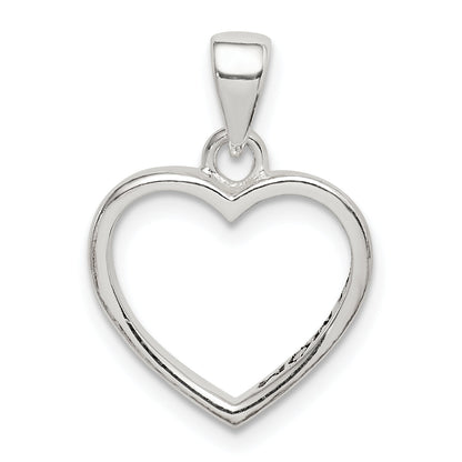Sterling Silver Enamel Love You Mom Heart Pendant