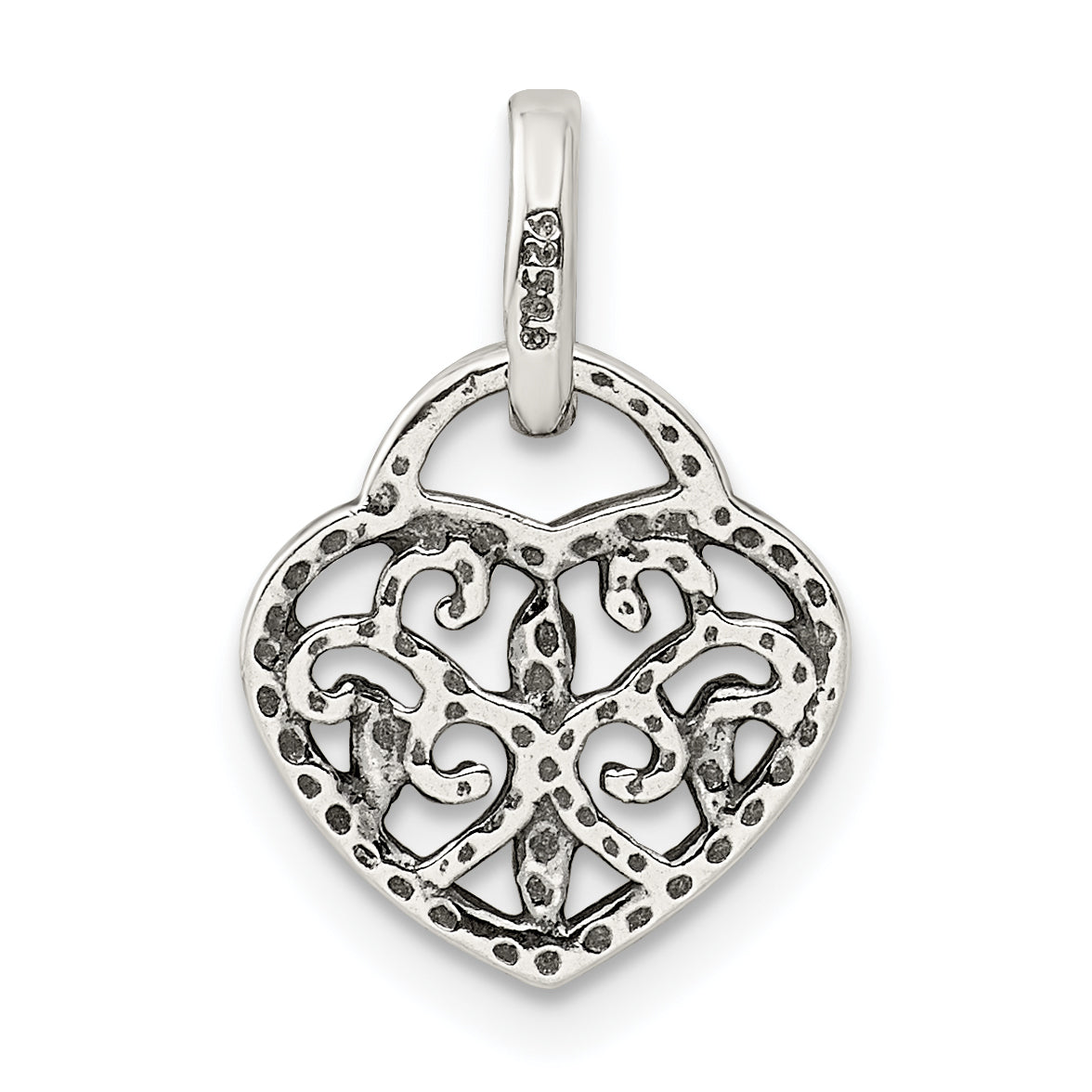 Sterling Silver Antique Heart Charm