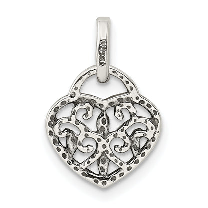 Sterling Silver Antique Heart Charm