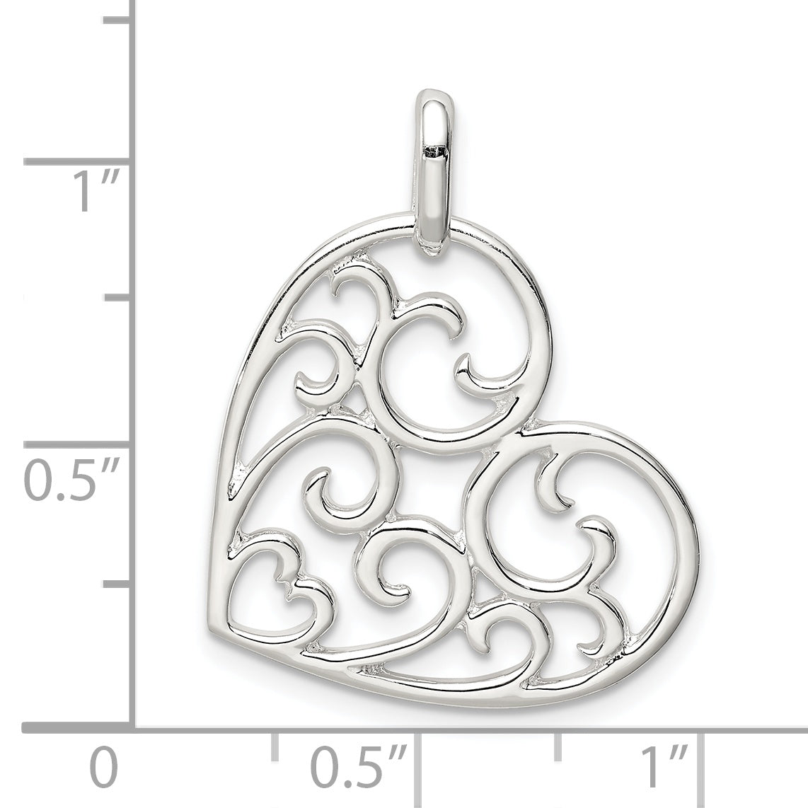 Sterling Silver Filigree Heart Pendant