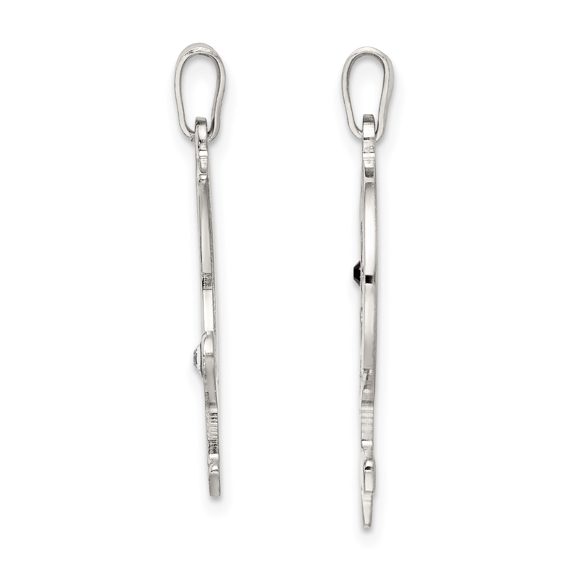 Sterling Silver Rhod-Plated Cz Male/Female Breakapart Symbols Pendant