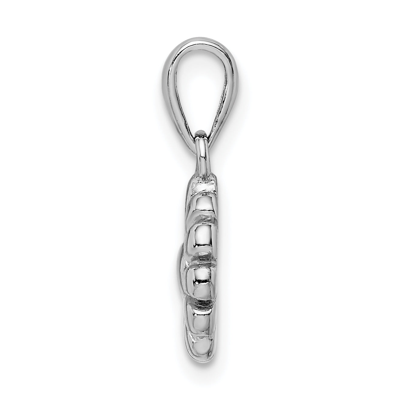 Sterling Silver Rhodium Plated Flower Pendant