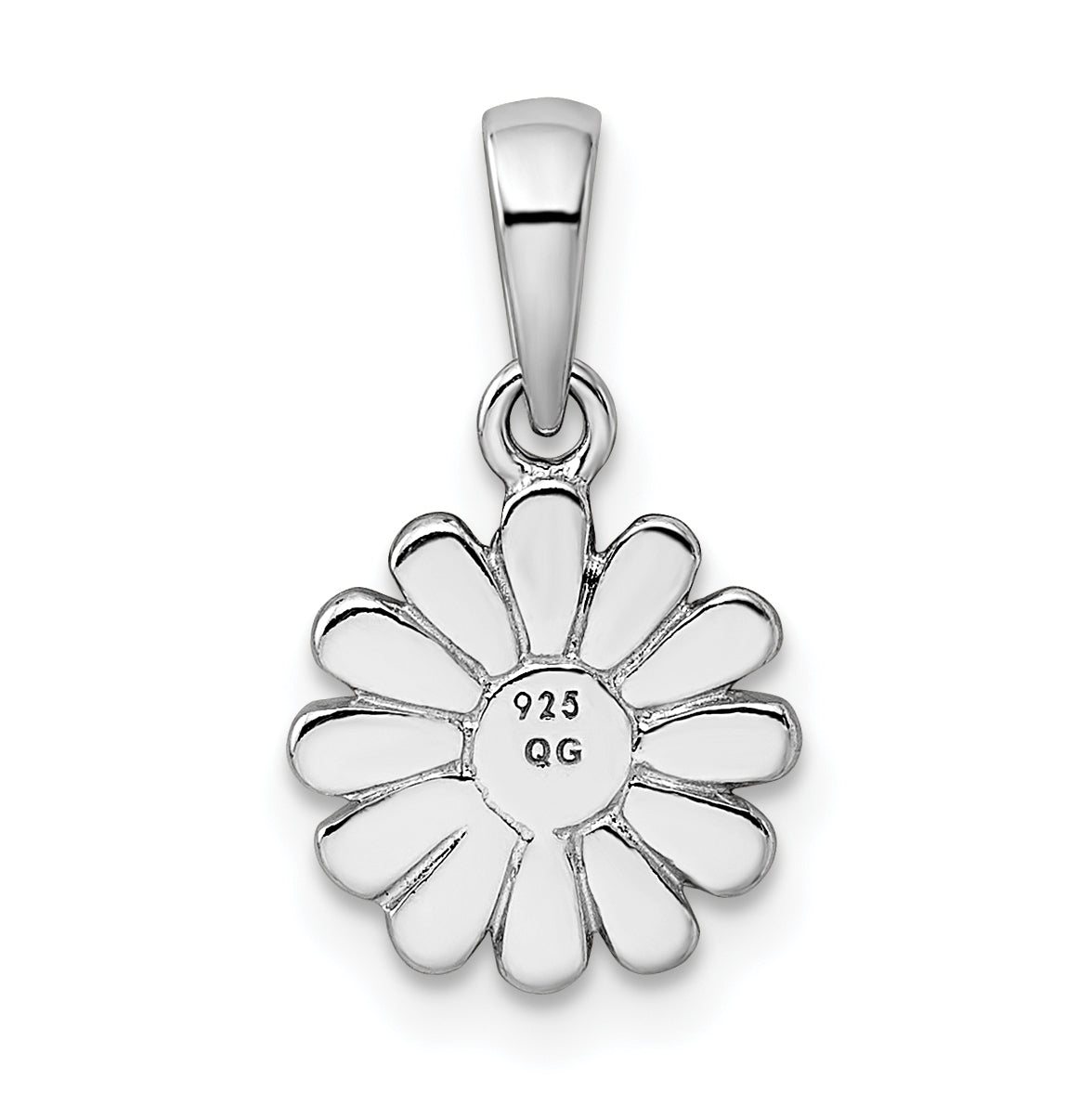 Sterling Silver Rhodium Plated Flower Pendant