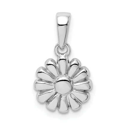 Sterling Silver Rhodium Plated Flower Pendant