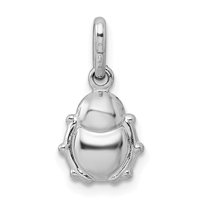 Sterling Silver Rhodium-Plated Polished Ladybug Pendant