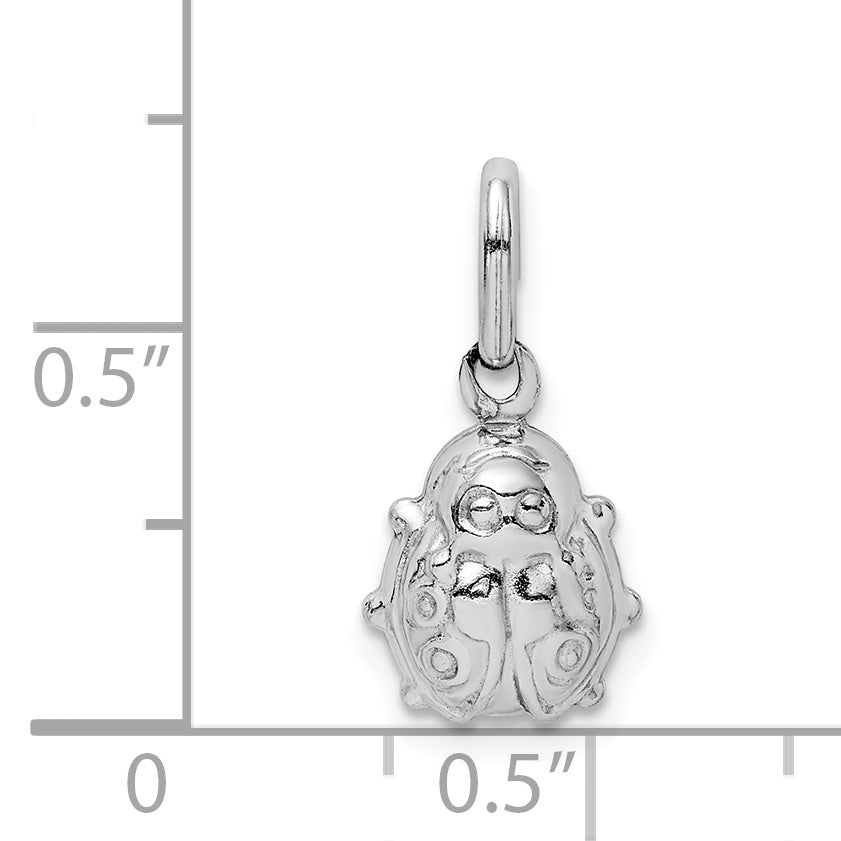 Sterling Silver Rhodium-Plated Polished Ladybug Pendant
