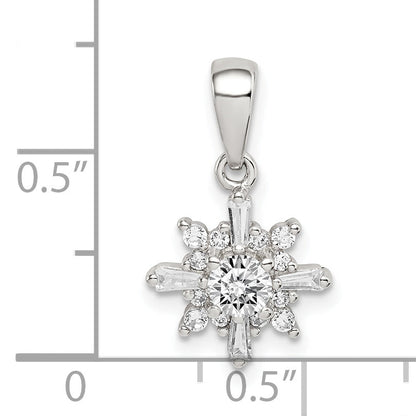 Sterling Silver Fancy Cz Pendant