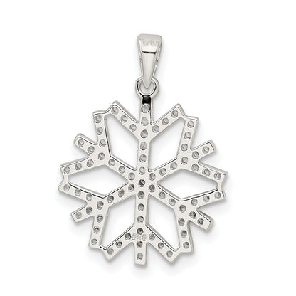 Sterling Silver Cz Snowflake Pendant