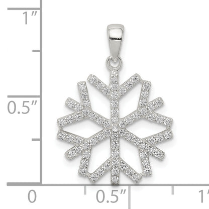 Sterling Silver Cz Snowflake Pendant