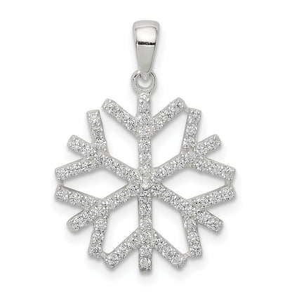 Sterling Silver Cz Snowflake Pendant
