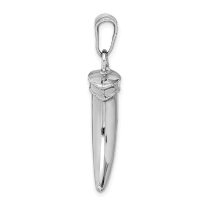 Sterling Silver Rhodium-Plated Polished Claw Pendant