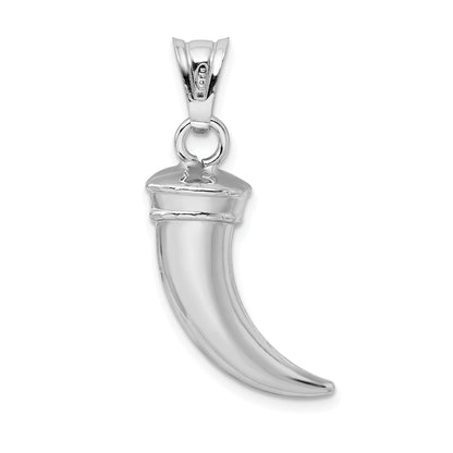 Sterling Silver Rhodium-Plated Polished Claw Pendant