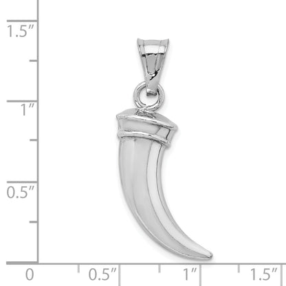 Sterling Silver Rhodium-Plated Polished Claw Pendant