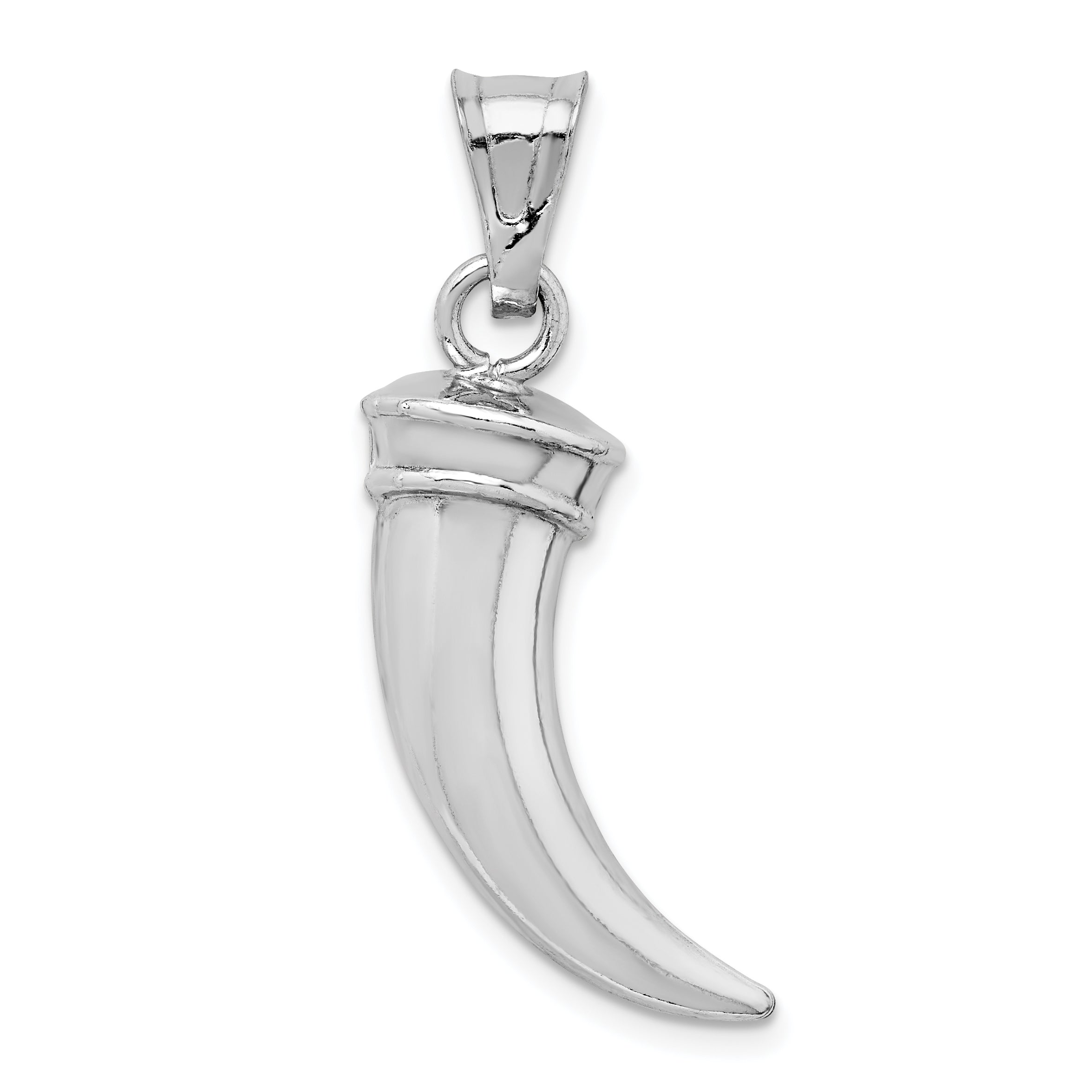 Sterling Silver Rhodium-Plated Polished Claw Pendant