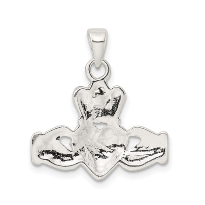 Sterling Silver Polished Claddagh Pendant