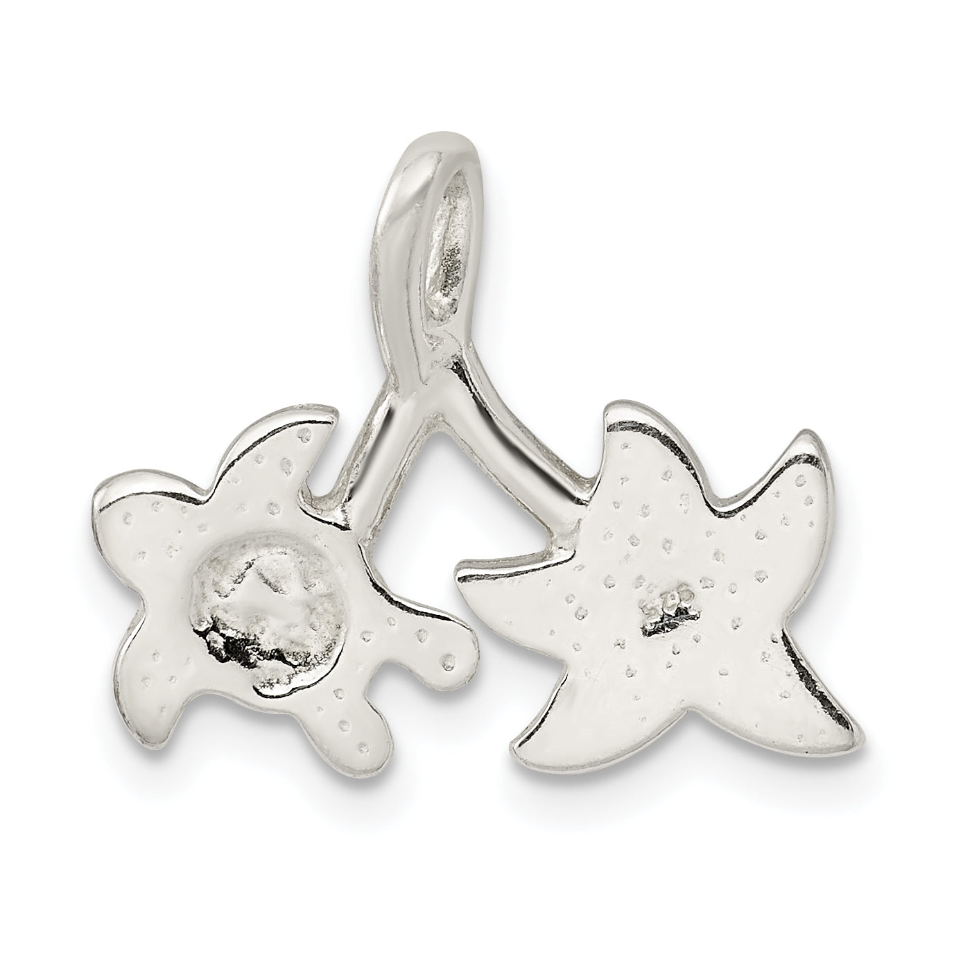 Sterling Silver Glitter Infused Star Fish And Turtle Chain Slide