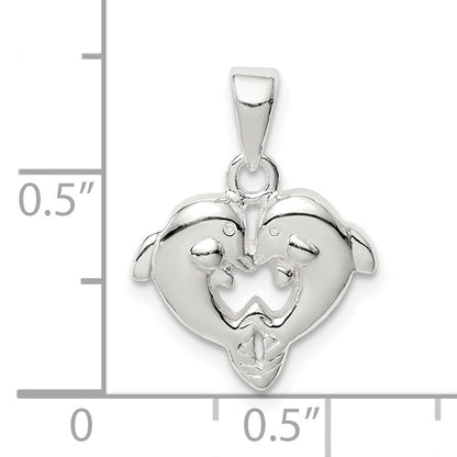 Sterling Silver Polished Dolphin Pendant