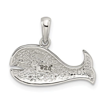 Sterling Silver Rhodium-Plated Blue And Grey Preciosa Crystal Whale Pendant