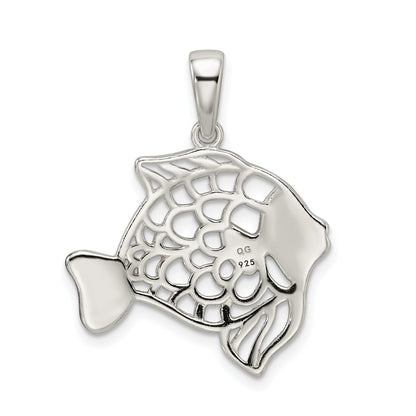 Sterling Silver Diamond-Cut Fish Pendant