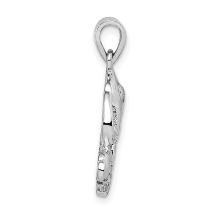 Sterling Silver Rhodium-Plated Elephants Pendant