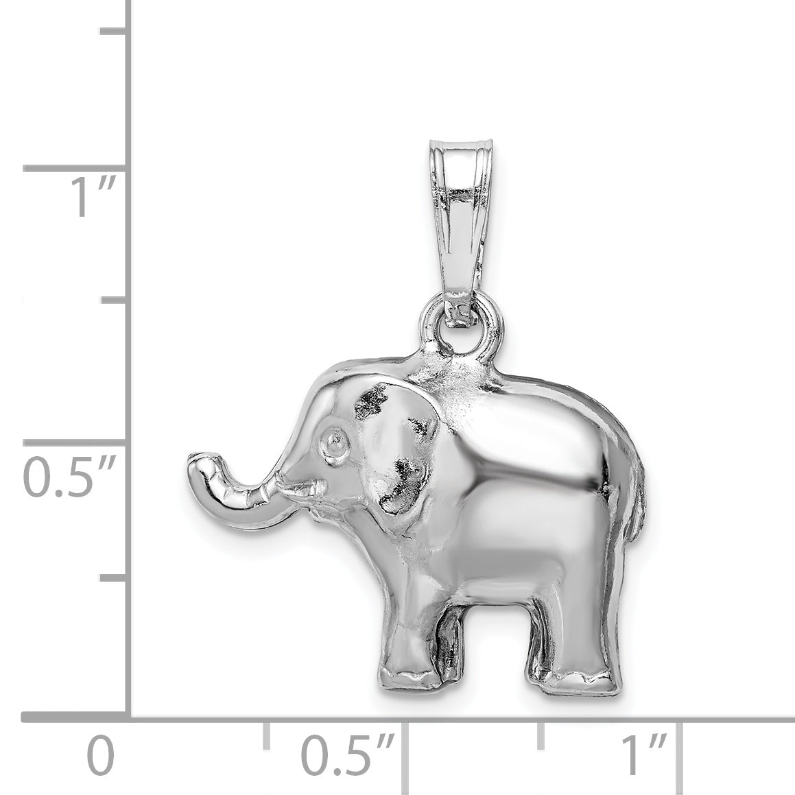 Sterling Silver Rhodium-Plated Polished Elephant Pendant