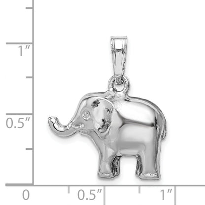 Sterling Silver Rhodium-Plated Polished Elephant Pendant