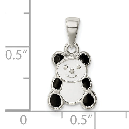 Sterling Silver Enamel Panda Pendant