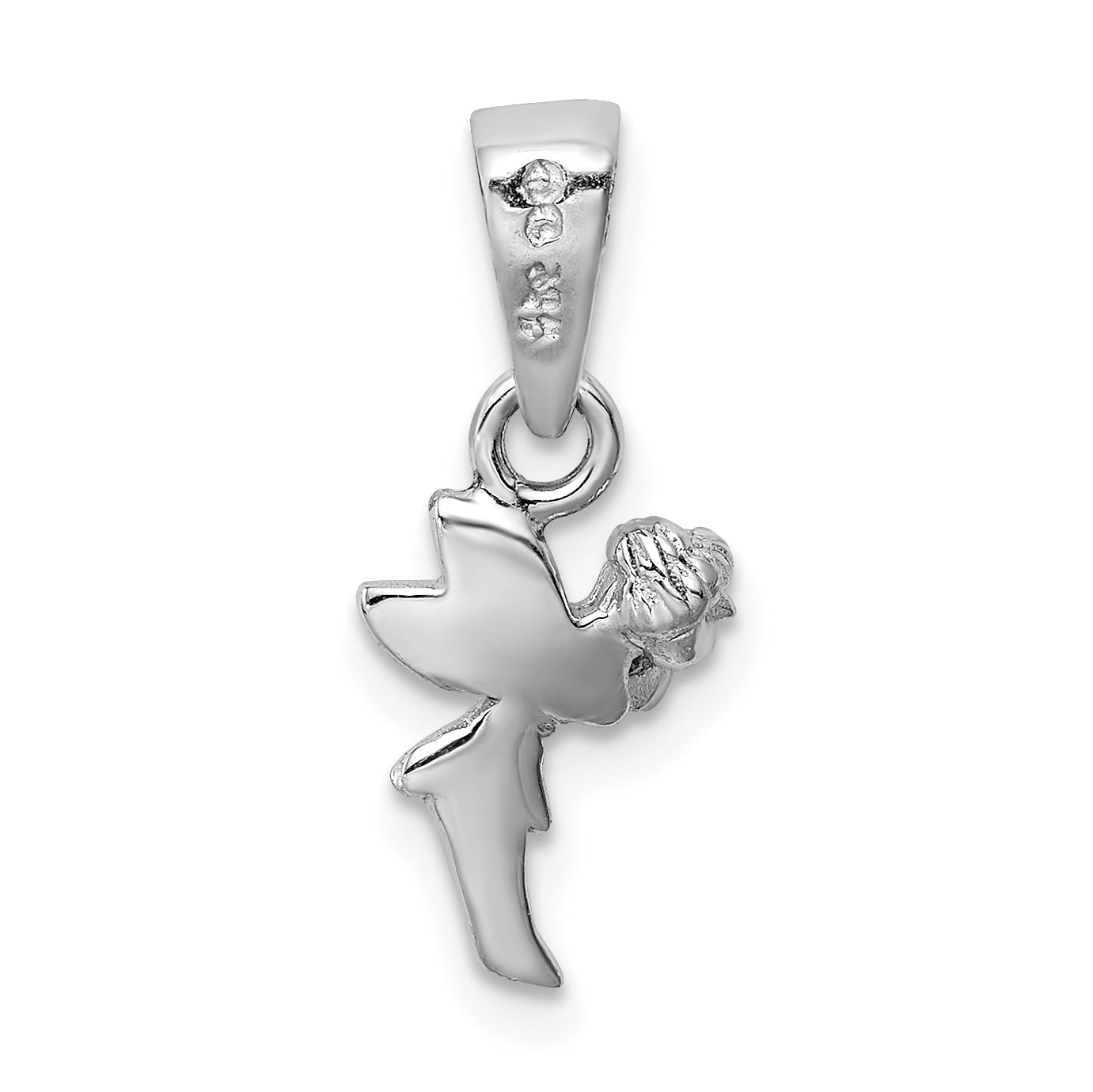 Sterling Silver Rhodium-Plated Fairy Pendant
