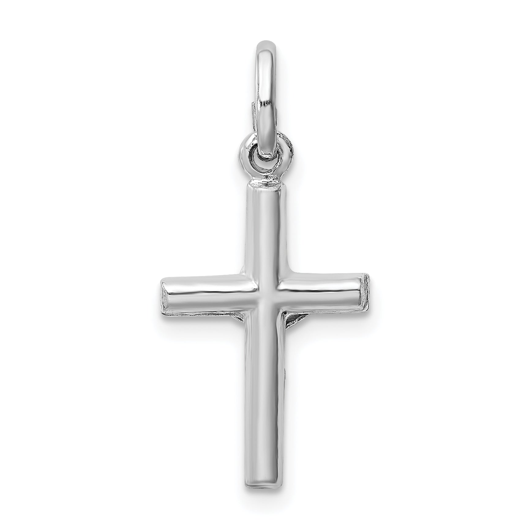 Sterling Silver Rhodium-Plated Polished Crucifix Cross Pendant