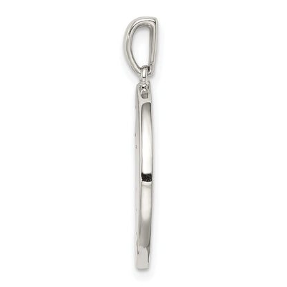 Sterling Silver Rhodium-Plated & Cz Taurus Zodiac Pendant