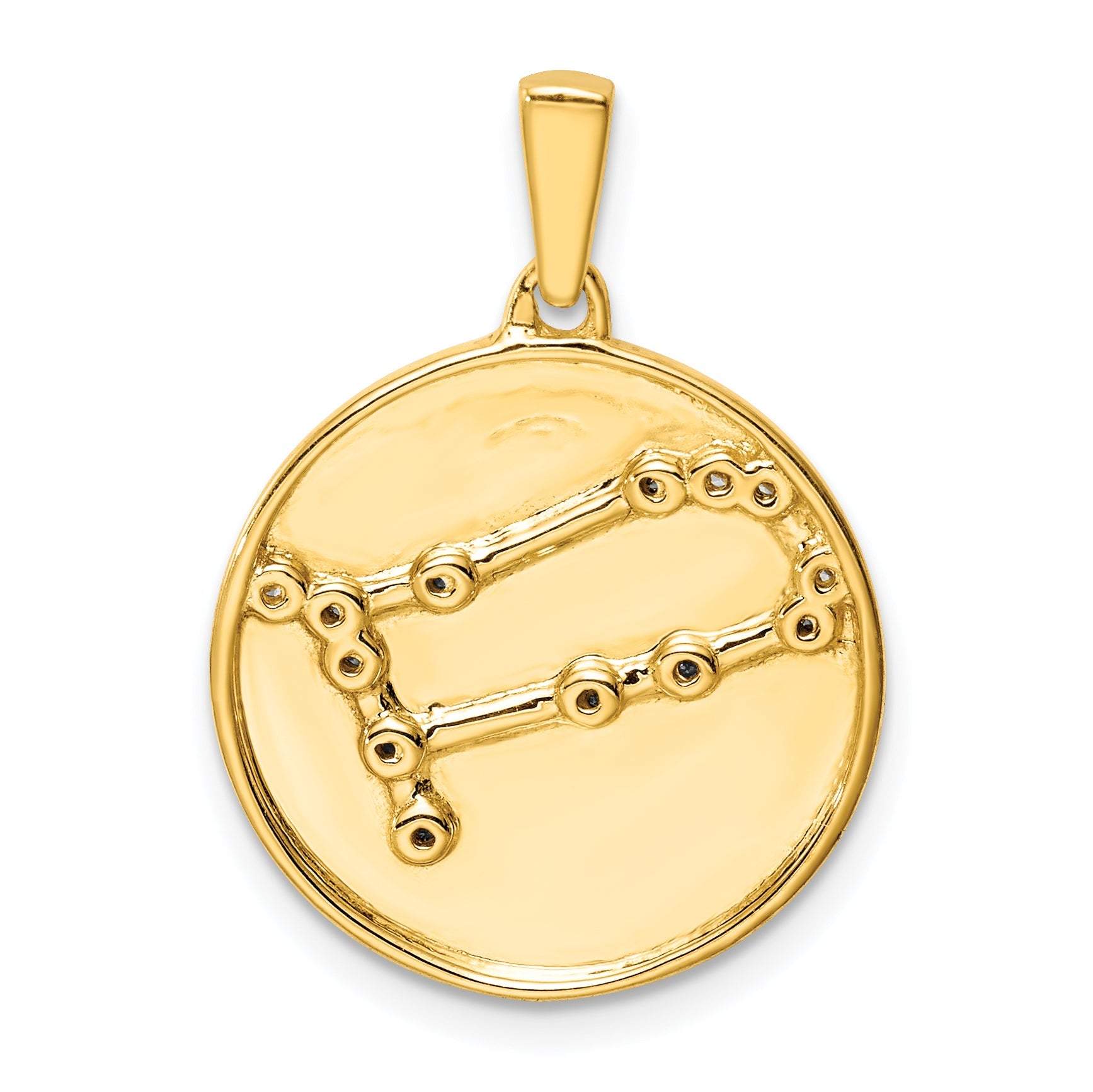 Ss/Gold Plated Sterling Silver Gold-Plated & Cz Gemini Zodiac Pendant