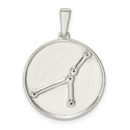 Sterling Silver Rhodium-Plated & Cz Cancer Zodiac Pendant