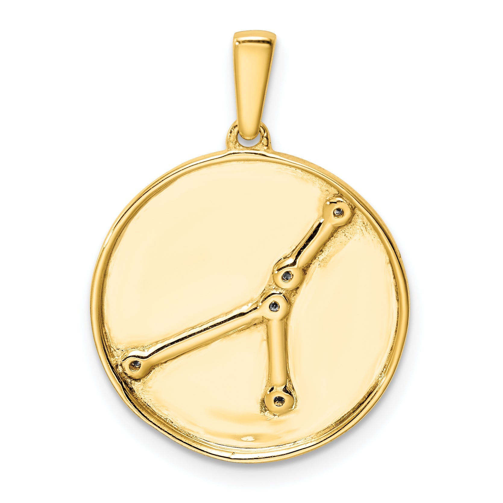 Ss/Gold Plated Sterling Silver Gold-Plated & Cz Cancer Zodiac Pendant