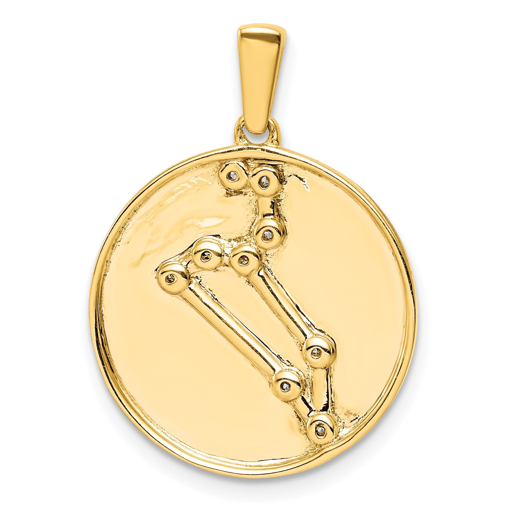 Ss/Gold Plated Sterling Silver Gold-Plated & Cz Leo Zodiac Pendant