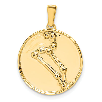 Ss/Gold Plated Sterling Silver Gold-Plated & Cz Leo Zodiac Pendant