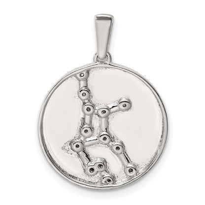 Sterling Silver Rhodium-Plated & Cz Virgo Zodiac Pendant