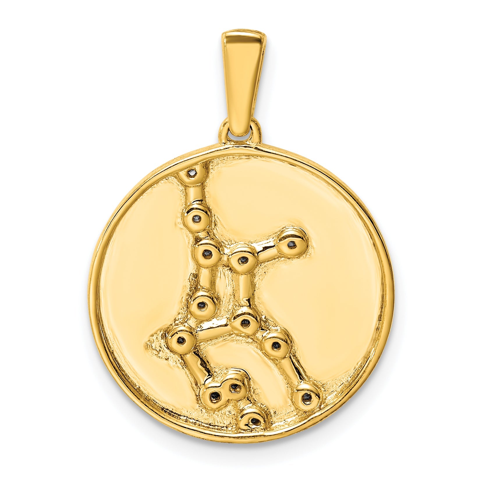 Ss/Gold Plated Sterling Silver Gold-Plated & Cz Virgo Zodiac Pendant