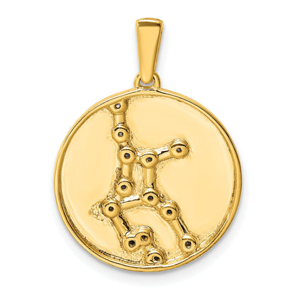 Ss/Gold Plated Sterling Silver Gold-Plated & Cz Virgo Zodiac Pendant