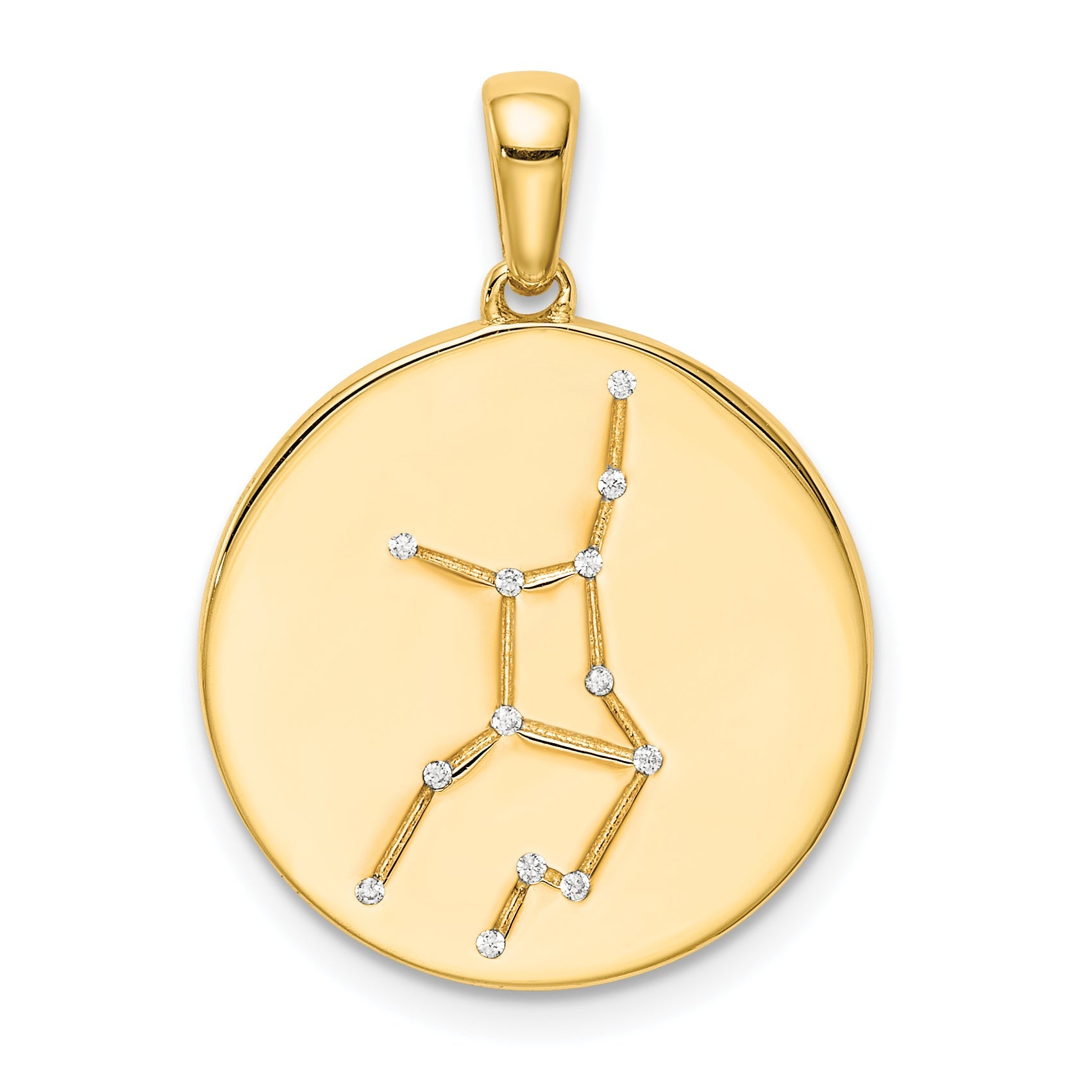 Ss/Gold Plated Sterling Silver Gold-Plated & Cz Virgo Zodiac Pendant