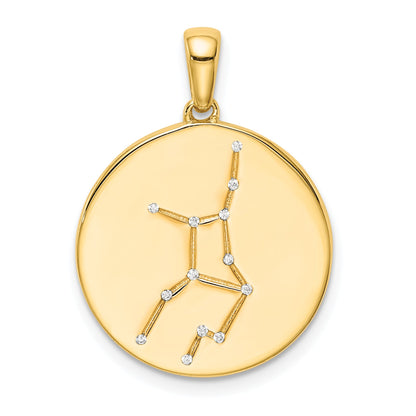 Ss/Gold Plated Sterling Silver Gold-Plated & Cz Virgo Zodiac Pendant
