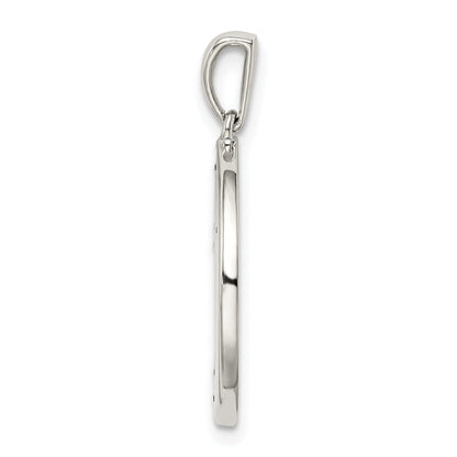 Sterling Silver Rhodium-Plated & Cz Libra Zodiac Pendant