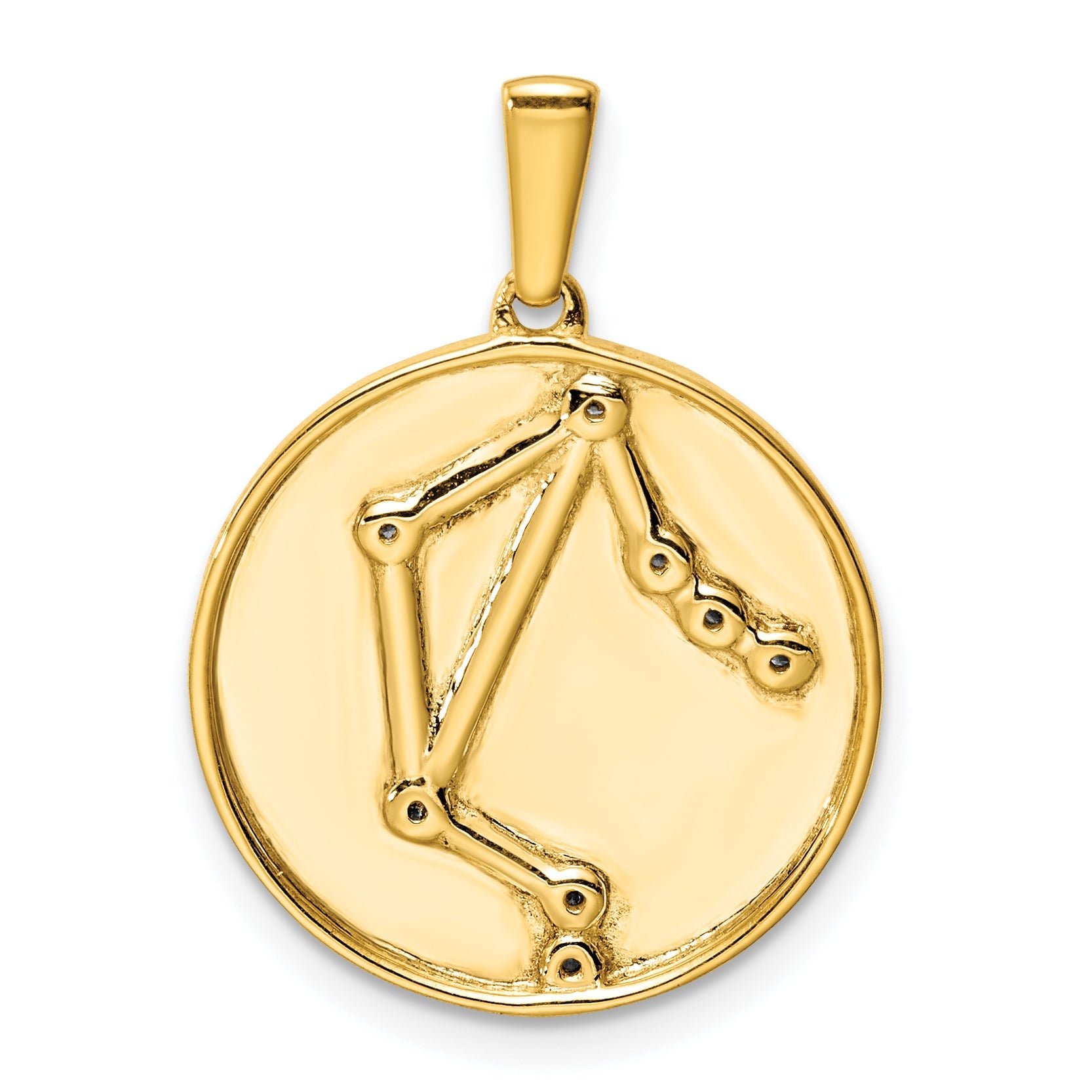 Ss/Gold Plated Sterling Silver Gold-Plated & Cz Libra Zodiac Pendant