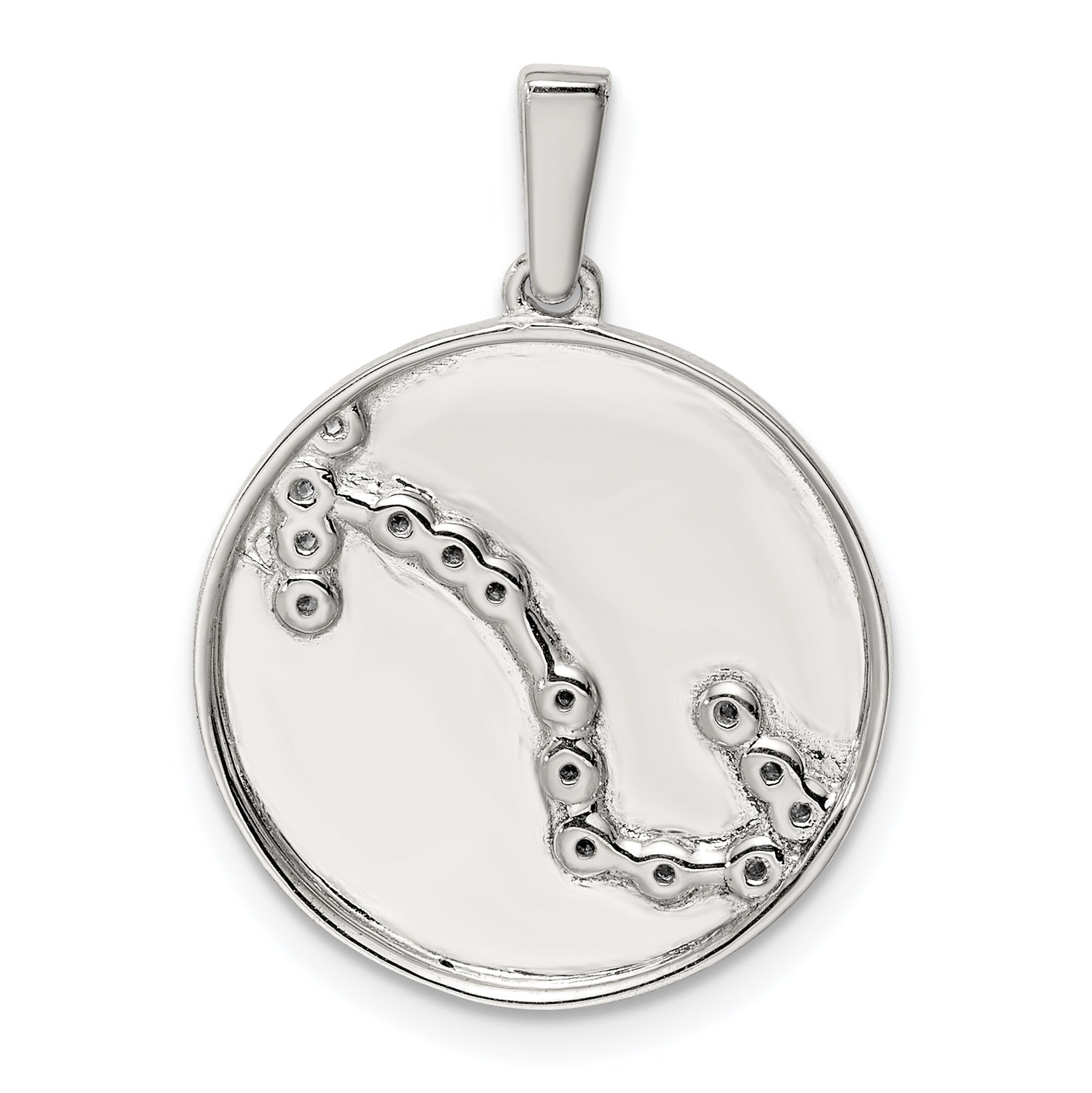 Sterling Silver Rhodium-Plated & Cz Scorpio Zodiac Pendant
