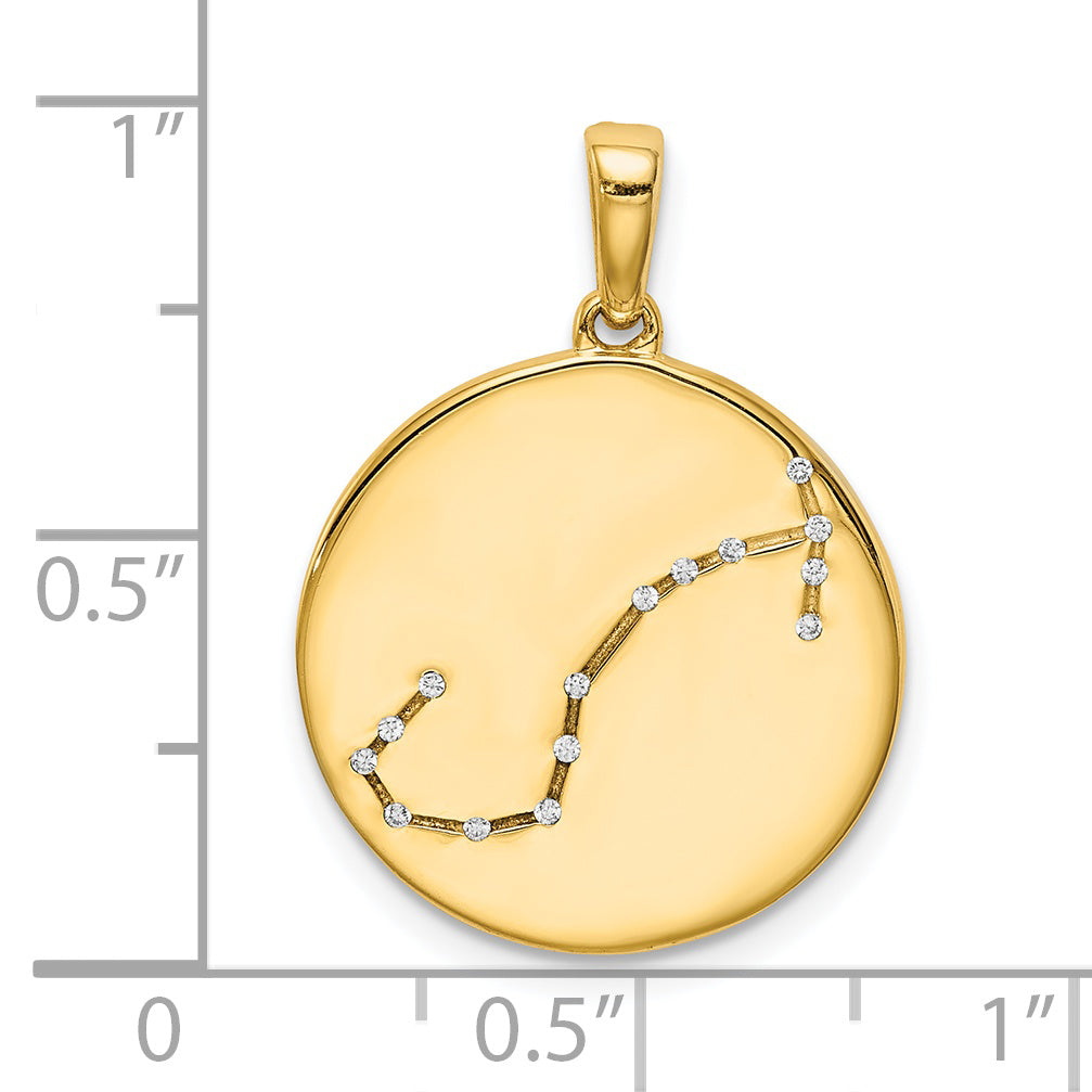 Ss/Gold Plated Sterling Silver Gold-Plated & Cz Scorpio Zodiac Pendant