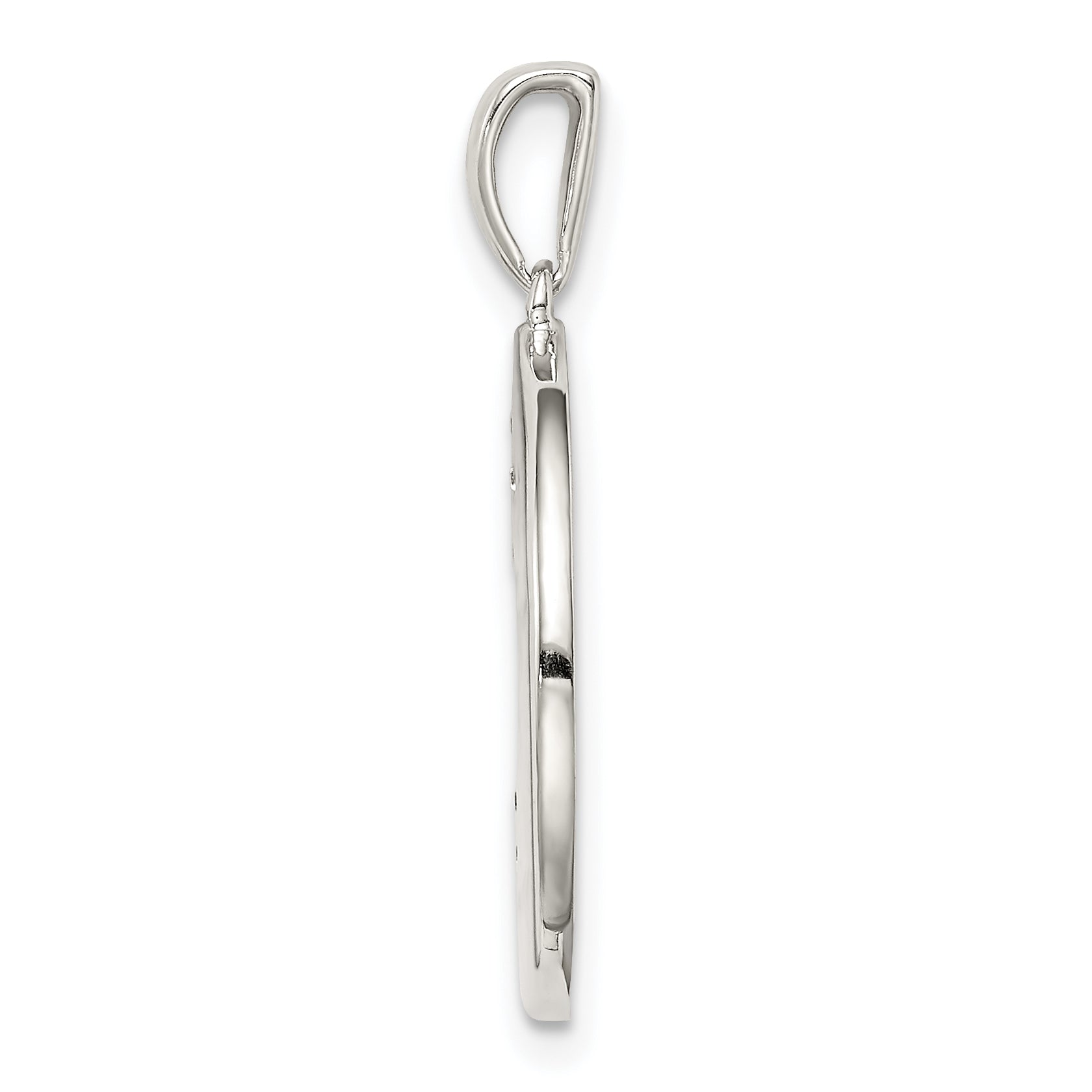 Sterling Silver Rhodium-Plated & Cz Sagittarius Zodiac Pendant