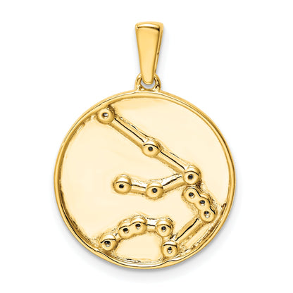 Ss/Gold Plated Sterling Silver Gold-Plated & Cz Aquarius Zodiac Pendant
